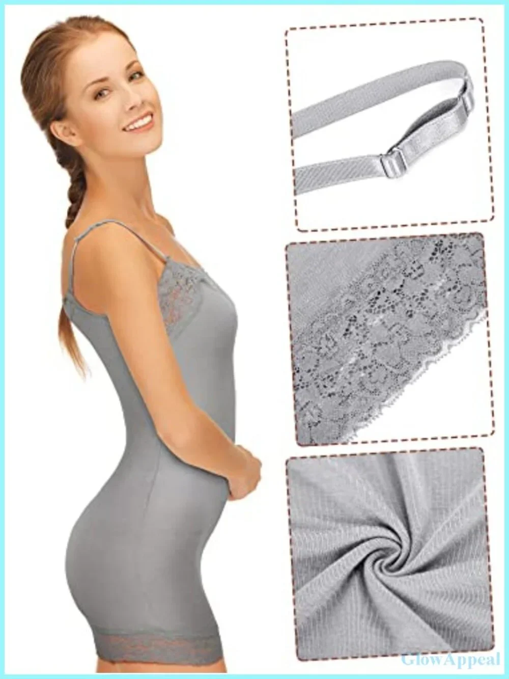 Lace Camisole Tank Top with Adjustable Spaghetti Straps